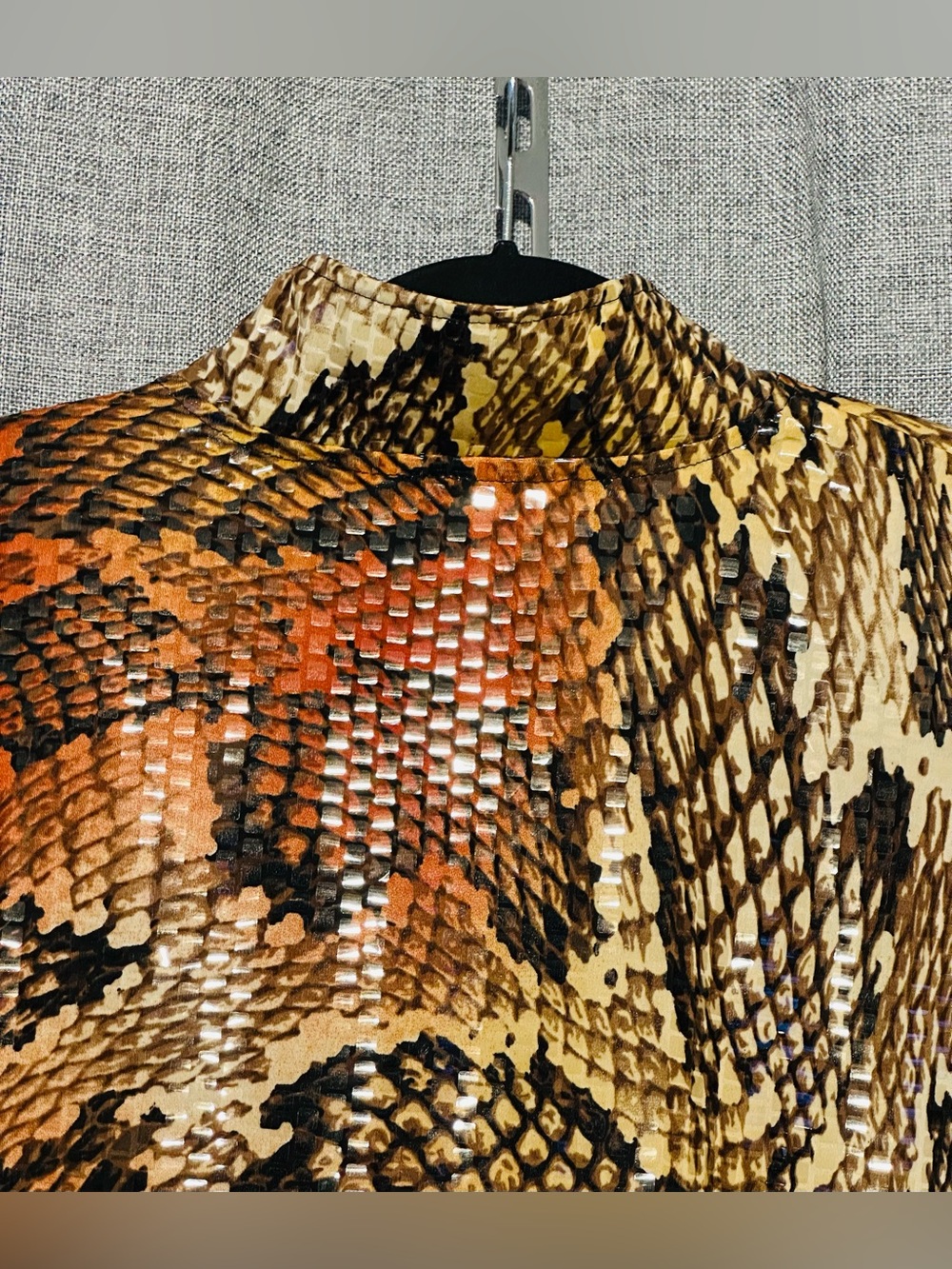 Erin London Snake-Print Full Zip Jacket Y2K Eclectic, Western Glam Size 1X - Picture 7 of 10